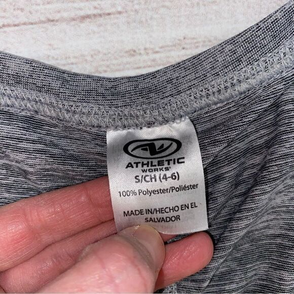 Athletic works Longsleeve scoopneck hi low stripe top w/scrunch sides sz Small - Picture 11 of 12